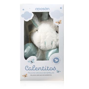 Aposan Calentitos Peluche Unicornio Azul con Saco de Semillas