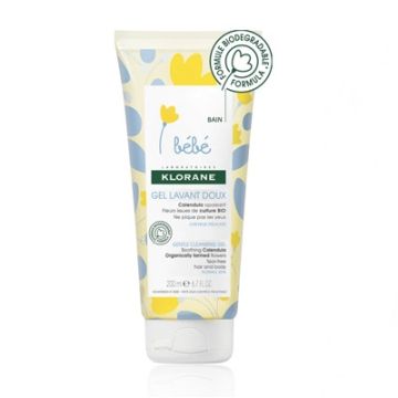 Klorane Bebe Gel Suave para Cuerpo y Cabello 200ml