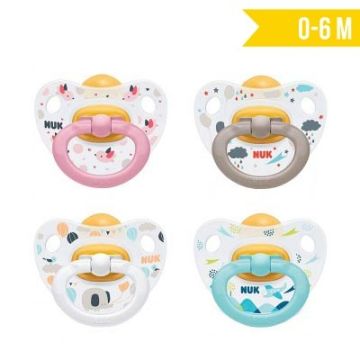 Nuk Happy kids Chupete Anatomico t-1 Latex 0-6m 2 Uds