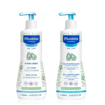 Mustela Hydra Bebe Leche Corporal 500ml + Gel Dermo 500ml