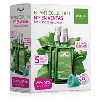 Weleda Aceite de Abedul Anticelulitico Spray Duplo 2x100ml + Celulicup