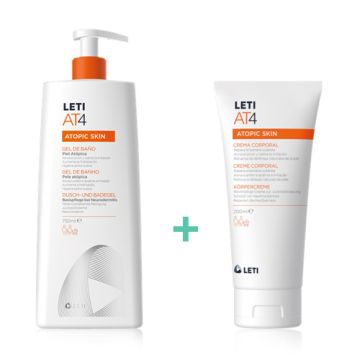 Leti At4 Gel de Baño Piel Atopica 750ml + Crema Corporal 200 ml