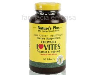 Natures Plus Lovites 500mg Vitamina C Sabor Cereza 90 Comp