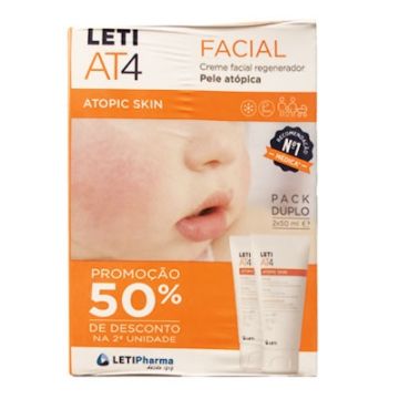 Leti AT4 Crema Facial Piel Atopica Duplo 2x50ml