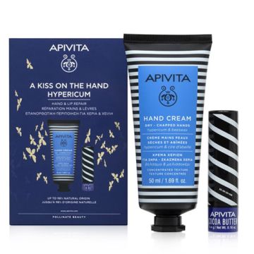 Apivita Crema Manos Secas Agrietadas Hiperico 50ml + Labial 4,4gr