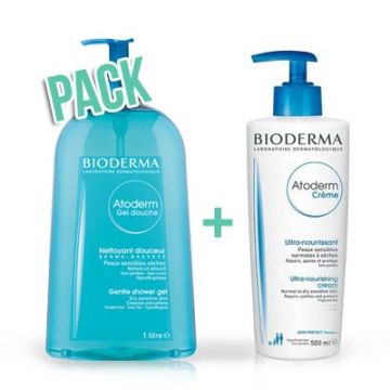 Bioderma Atoderm Gel de Ducha 1l + Crema Ultranutritiva 500ml