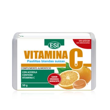 ESI Pastillas Blandas Vitamina C Sabor Granada-Maracuya 50gr 