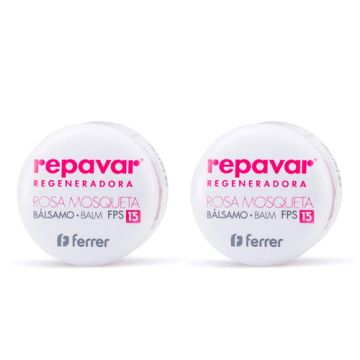 Repavar Regeneradora Balsamo Labial R Mosqueta Spf 15 Duplo 2x10ml