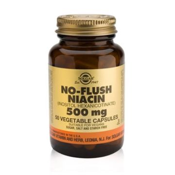 Solgar Niacina no ruborizante 500 mg. 50 cápsulas vegetales