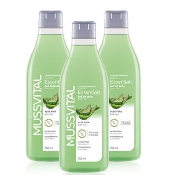 Mussvital Essentials Gel de Baño Aloe Vera Triplo 3x750ml