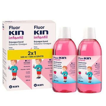 Fluorkin Infantil Enjuague Bucal Fresa Duplo 2x500ml