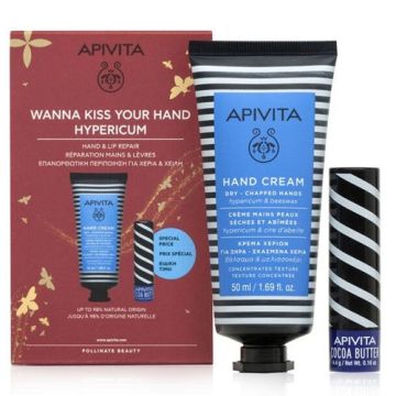 Apivita Handcare Crema Manos secas-agrietadas 50ml + Labial 4,4gr