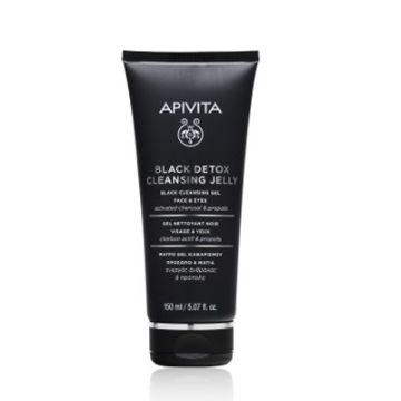 Apivita Black Detox Gel Limpiador Negro Rostro y Ojos 150ml