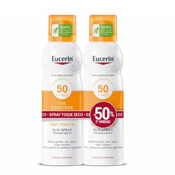 Eucerin Solar Spf50 Spray Transparente Toque Seco Duplo 2x200ml