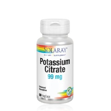 Solaray Citrato de Potasio 99mg 60 Capsulas Vegetales