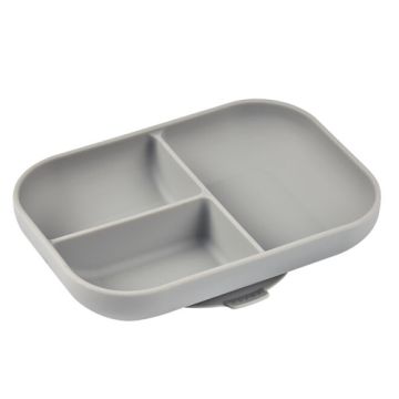 Beaba Plato de Silicona Dividido con Ventosa Gris 4m+ 1 Ud