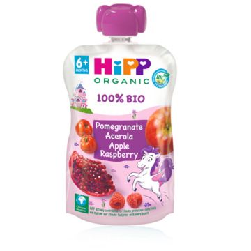 Hipp Pure Frutas Bio Granada Acerola Manzana y Frambuesa 100gr 