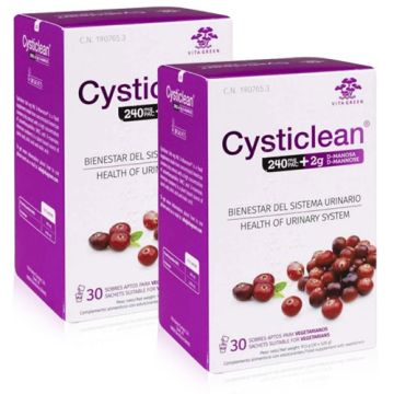 Cysticlean 240mg Pac + 2g D-Manosa Duplo 2x30 Sobres