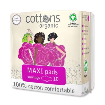 Cottons Maxi Compresa con Alas 10Uds