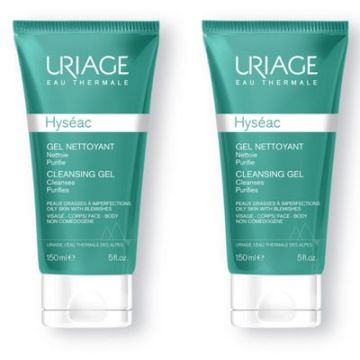 Uriage Hyseac Gel Limpiador sin Jabon Piel Grasa Duplo 2x150ml