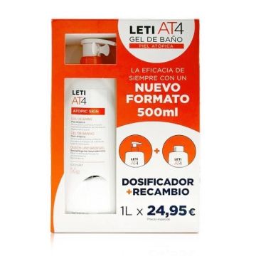 Leti AT4 Gel de Baño Piel Atopica 500ml + Recambio 500ml